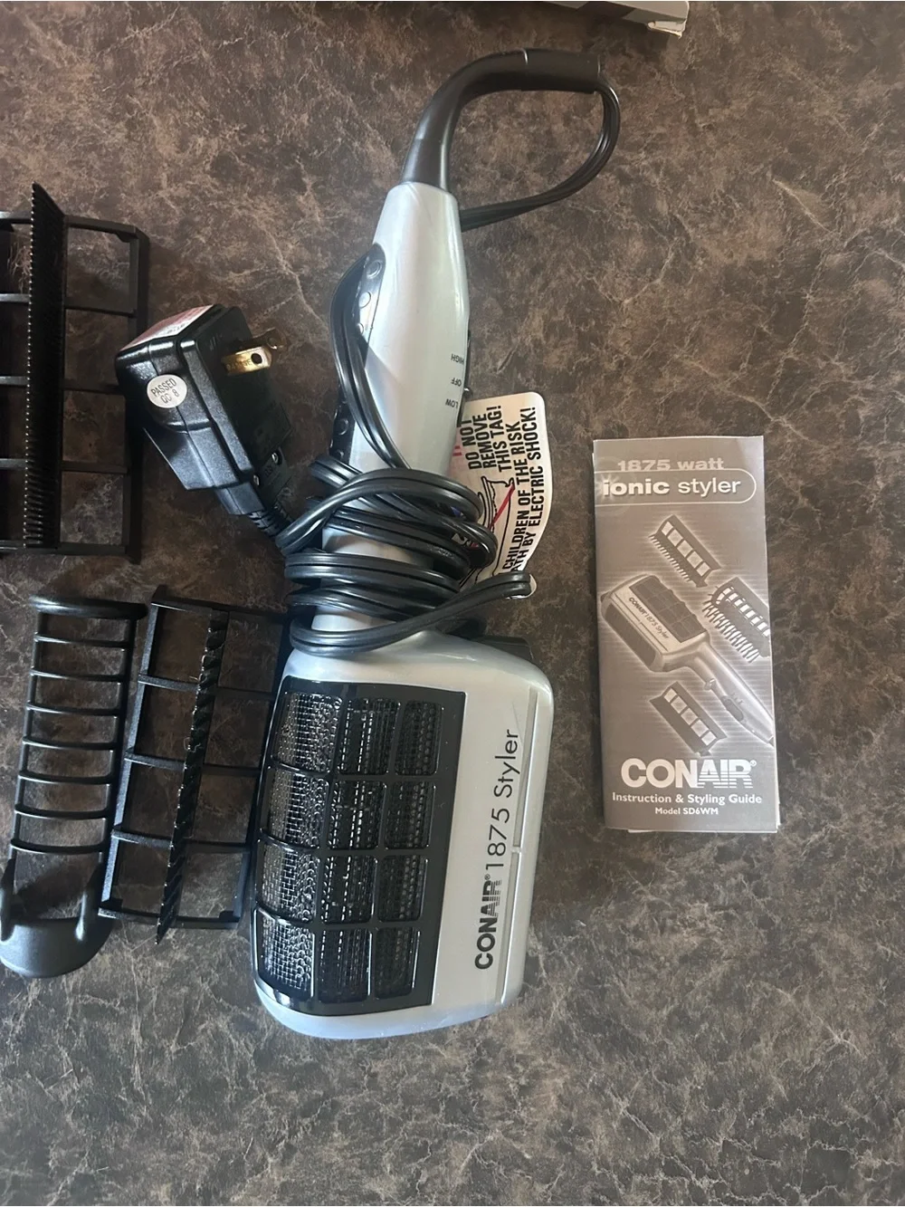Conair 3-in-1 Ionic Hair Styler in Silver and Black